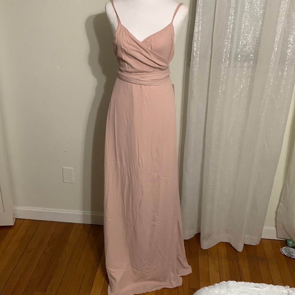 Show Me Your MUMU Liz Maxi Dress size Medium NEW dusty blush crisp